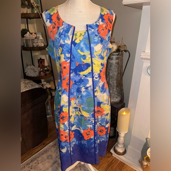 Cenia New York classic sheath sleeveless dress. size 12 EUC - Picture 1 of 8